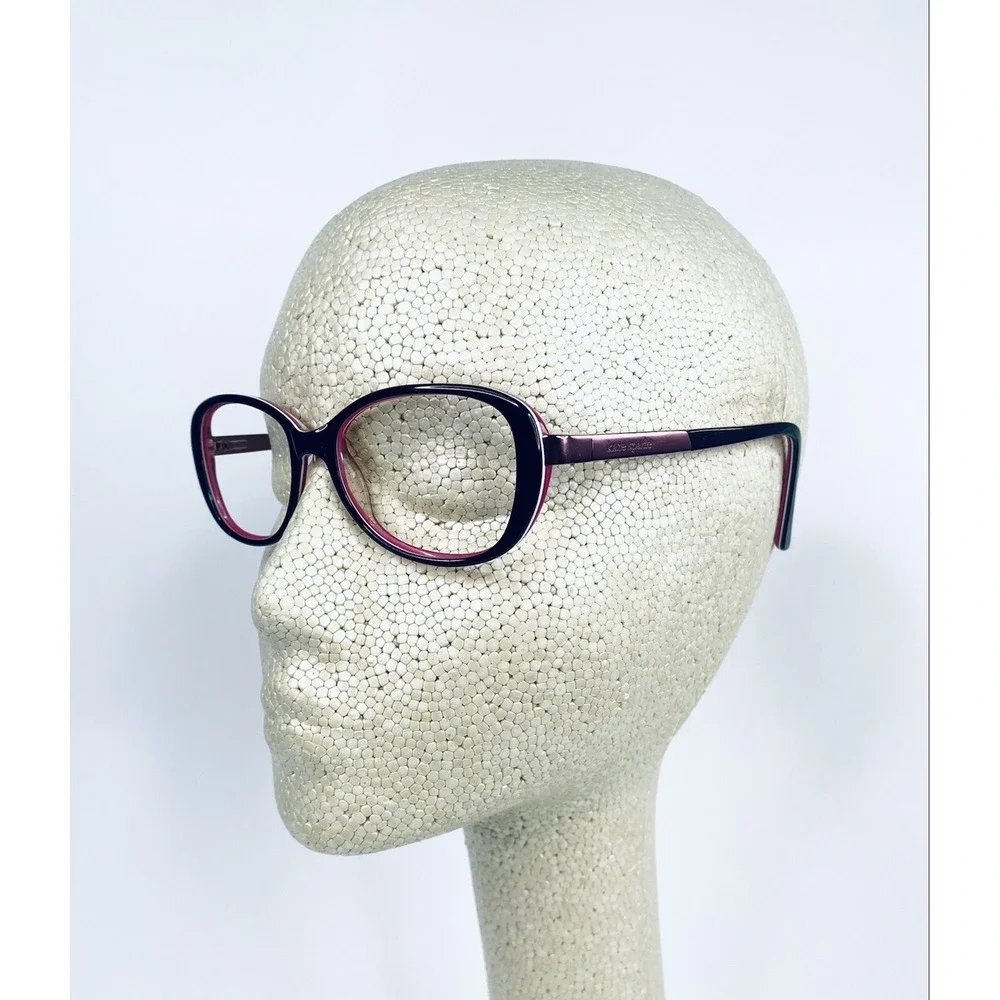 Kate Spade Black Pink Oval Glasses Rose Gold Accents Marsha 51 16 135